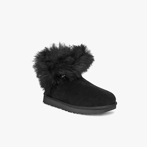 Ugg Classic Fluff Pin Mini Klassiska Stövlar Dam Svarta (736204KOF)